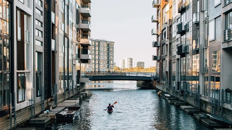 Foto af facaden på Sluseholmen